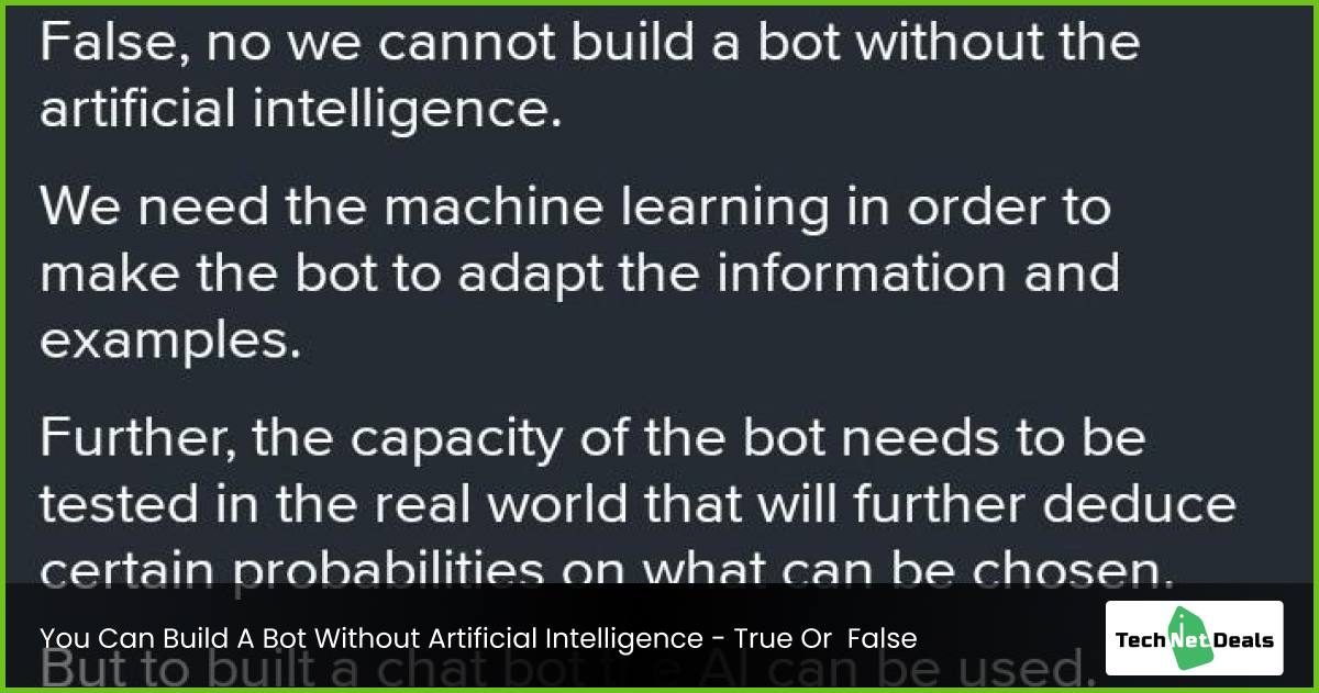 You Can Build A Bot Without Artificial Intelligence - Is It True 